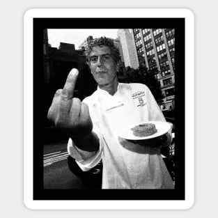 Anthony Bourdain middle finger Sticker